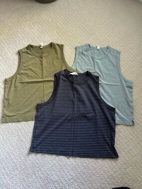 lululemon classic fit cotton blend tanks bundle of 3